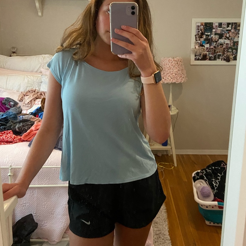 Blue flowy tee